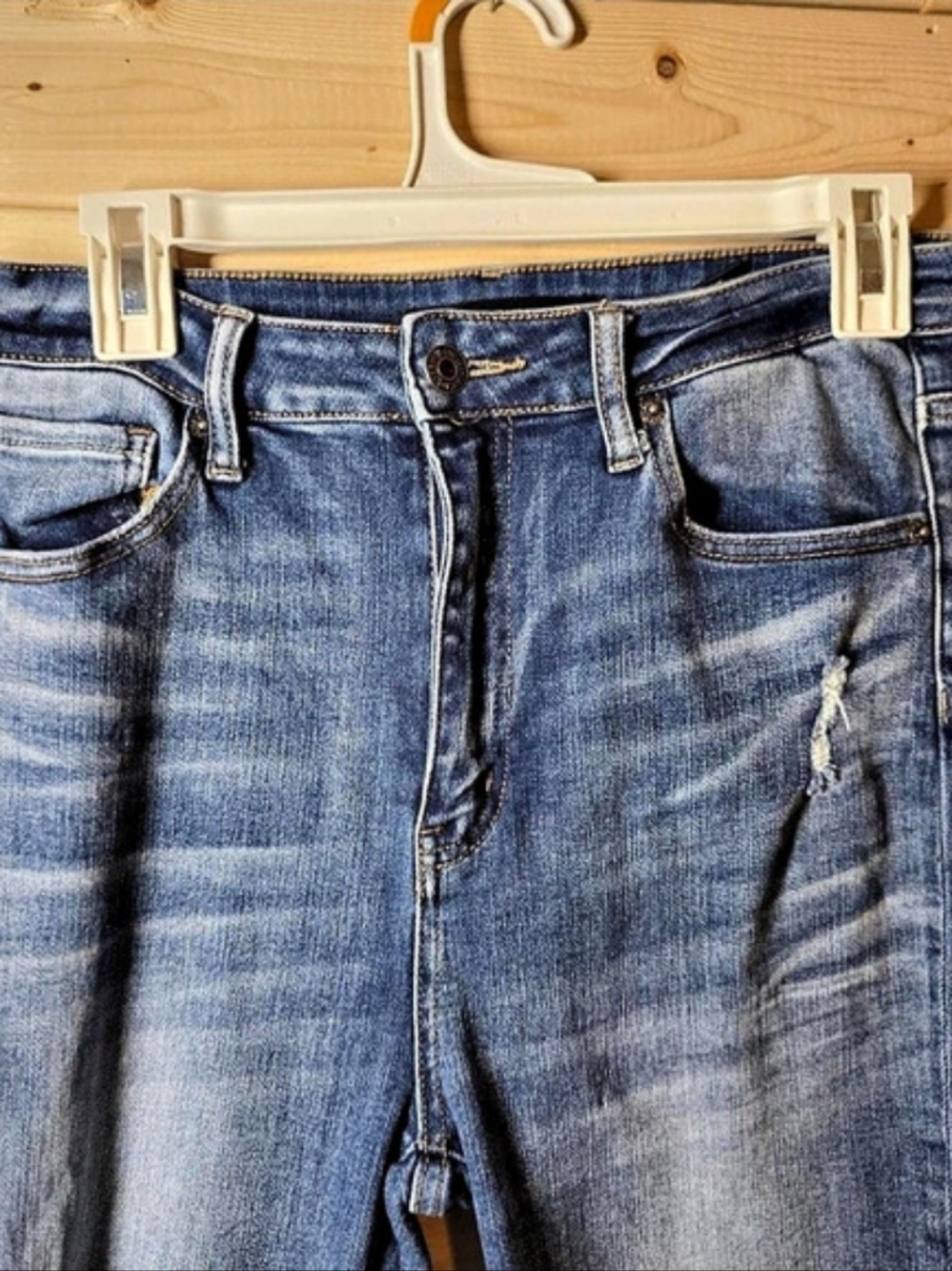 Risen Distressed Skinny Jeans in Blue Waist 30/11 - Picture 3 of 7